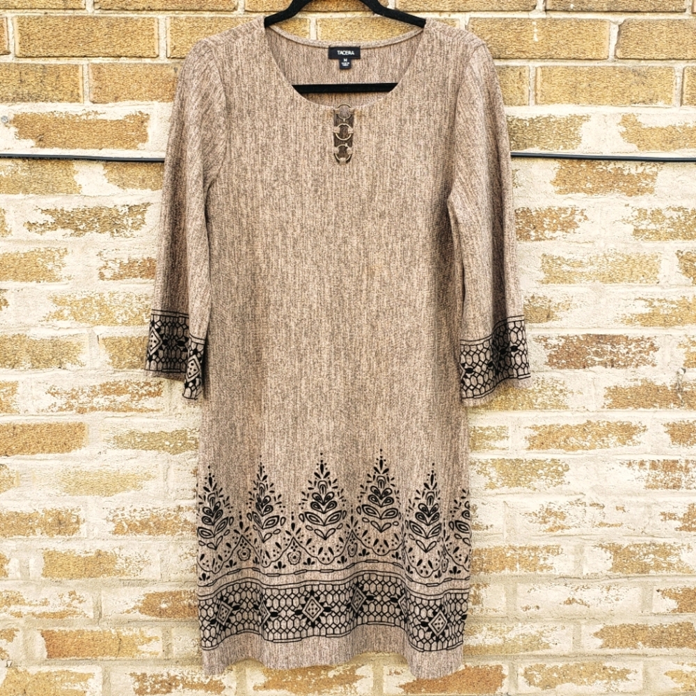 Tacera Brown Dress w/black design Medium